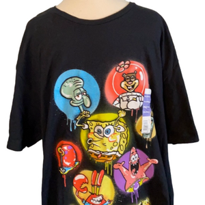 NWT Nickelodeon Sponge Bob And Friends T-shirt Black Unisex 2XL